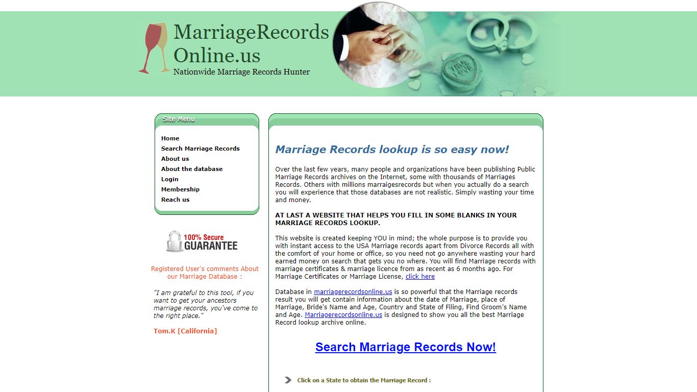 Marriage Records Online, USA Public Marriage Record